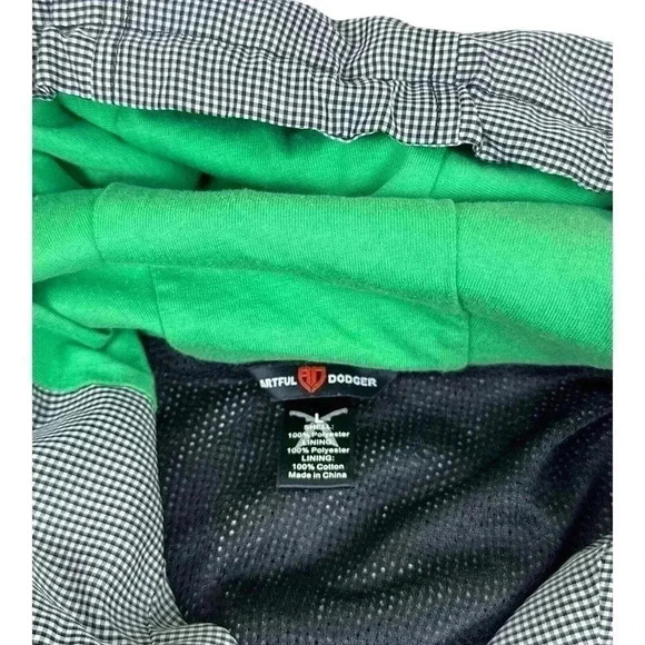 Artful Dodger Black White & Green Full Zip Jacket Windbreaker Size Large - Picture 11 of 13